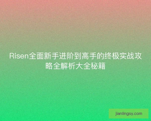 Risen全面新手进阶到高手的终极实战攻略全解析大全秘籍