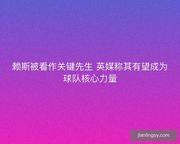 赖斯被看作关键先生 英媒称其有望成为球队核心力量